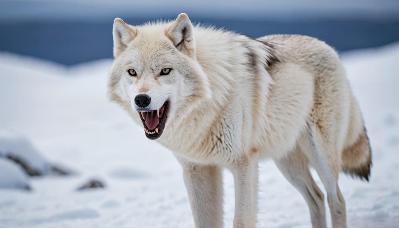 How does the Arctic wolf's jaw structure support its hunting habits