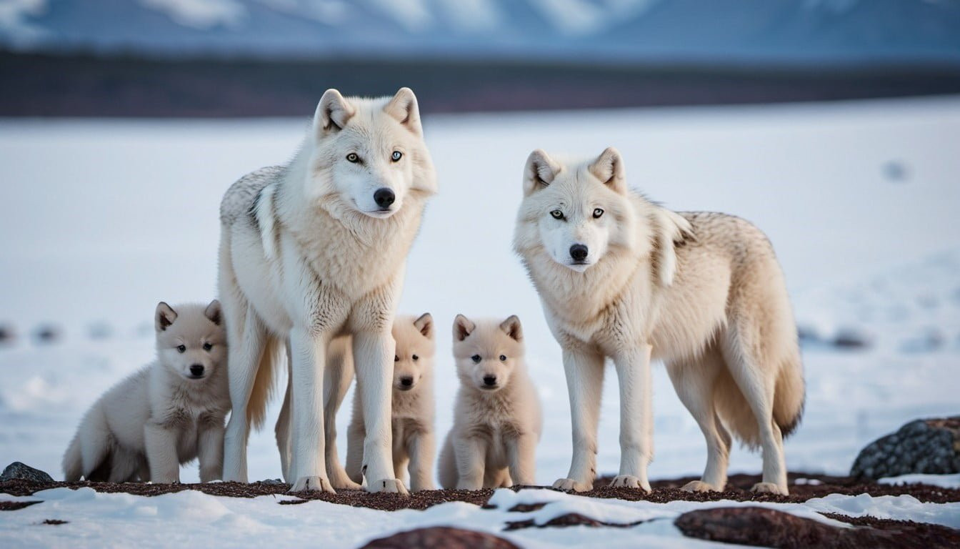 How many pups does an Arctic wolf typically have in a litter