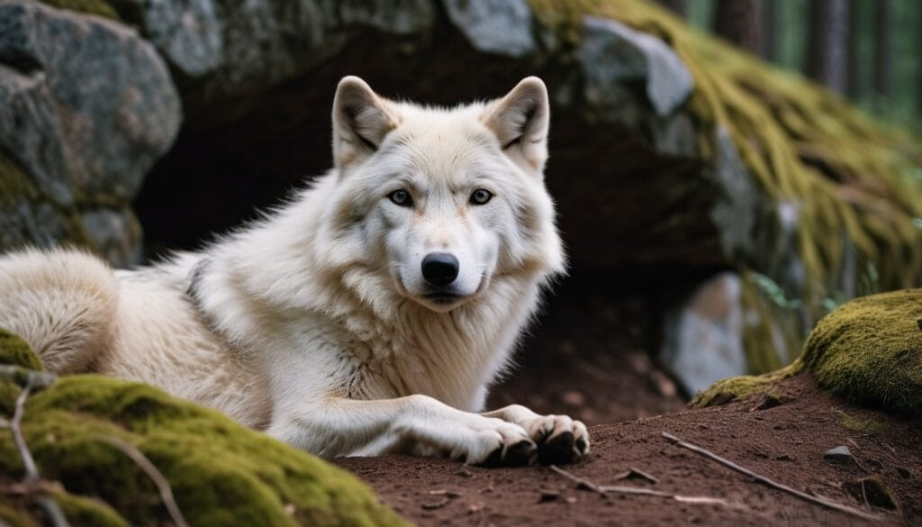 Natural Shelters of Arctic Wolves