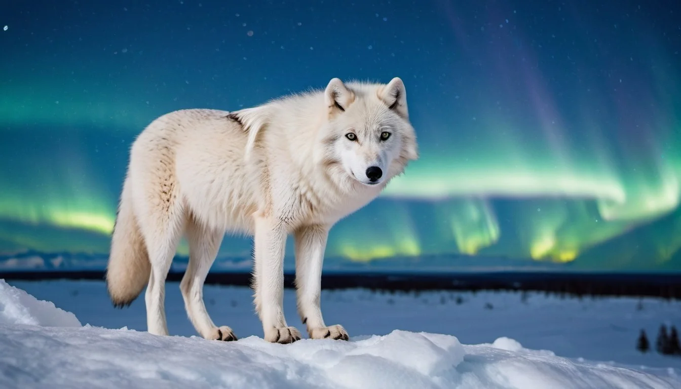 What is the function of the Arctic wolf's tail in maintaining balance