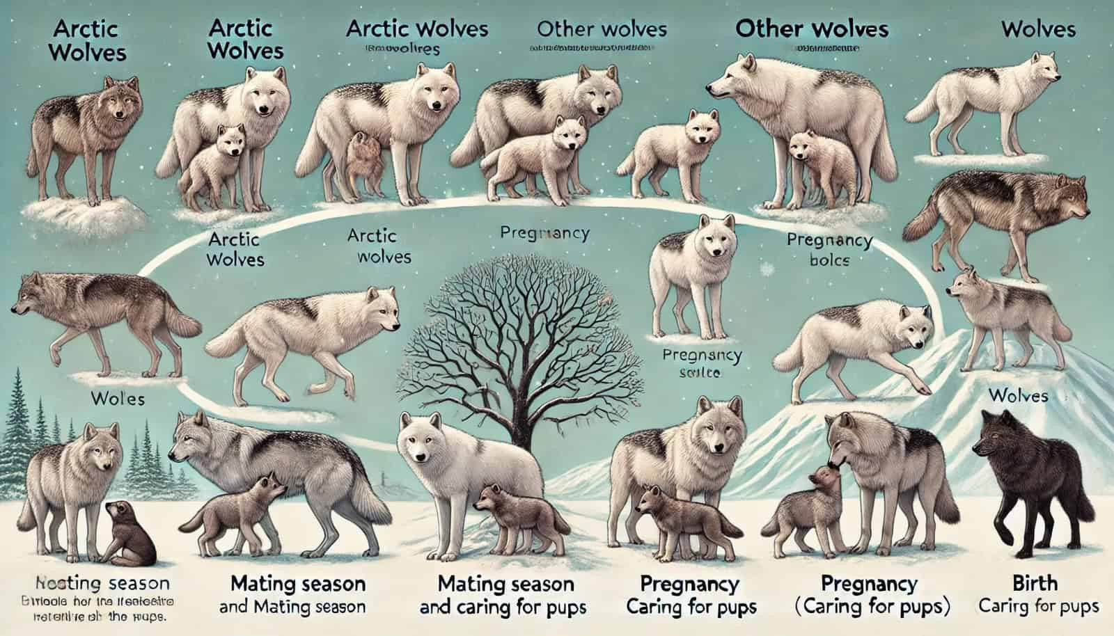 How Do Arctic Wolves' Reproductive Cycles Compare to Other Wolves