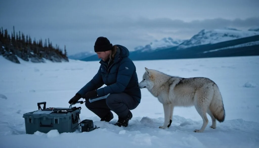 How are DNA samples collected and analyzed from Arctic wolves