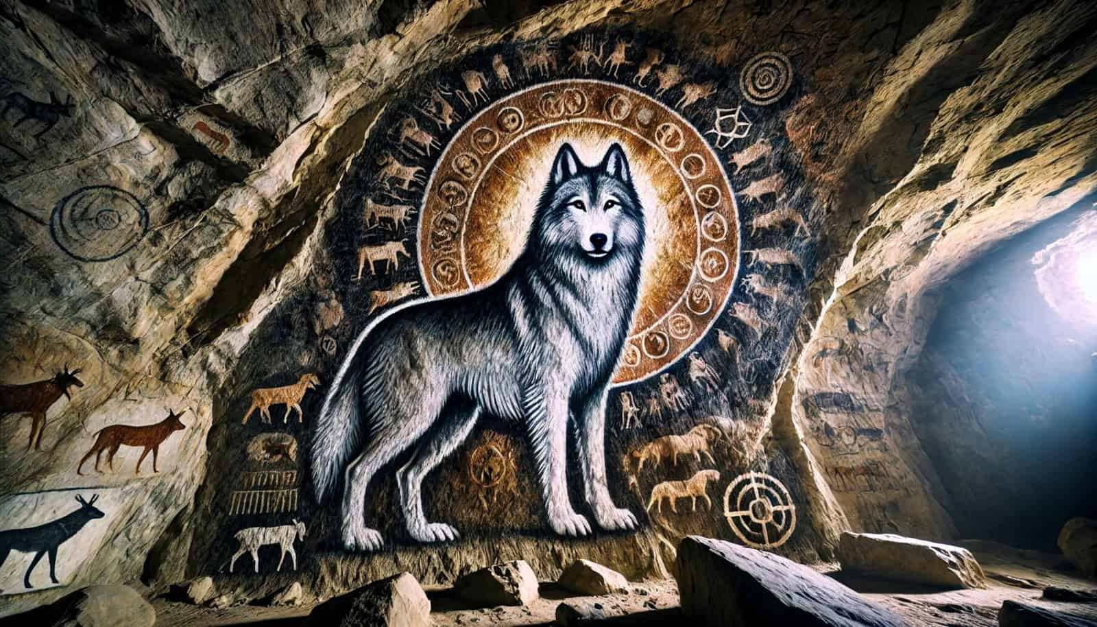 How do Arctic wolves appear in Arctic rock carvings and petroglyphs